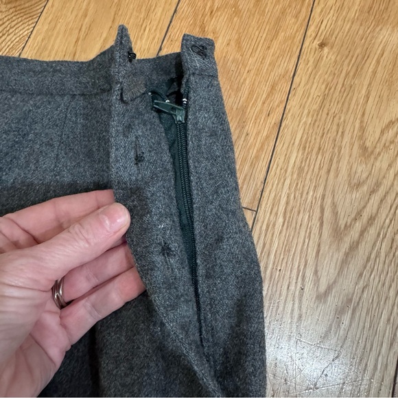 Charcoal Wool Skirt with Side Button Detail - Picture 8 of 14